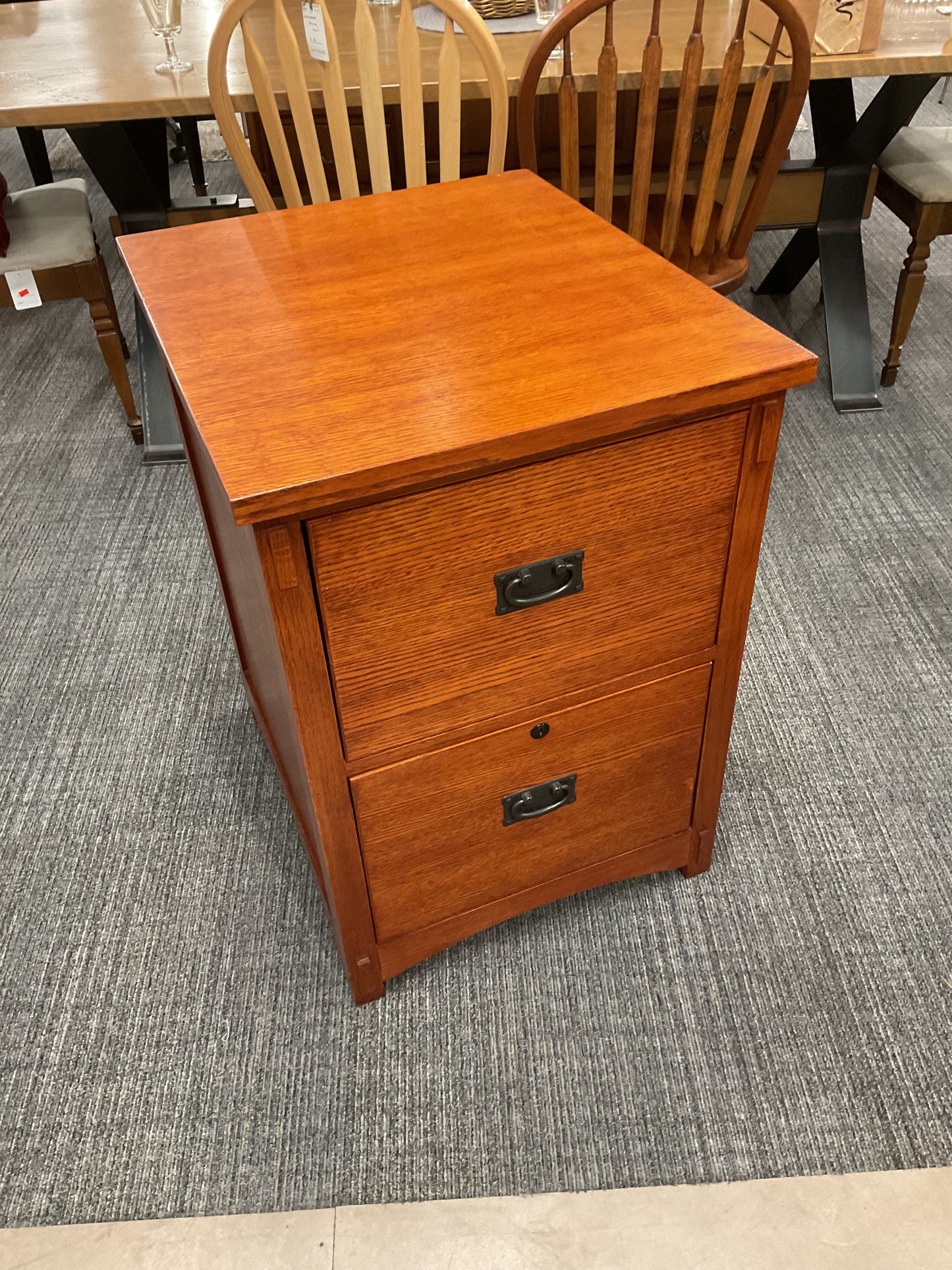 Wooden Two Drawer Filing Cabinet