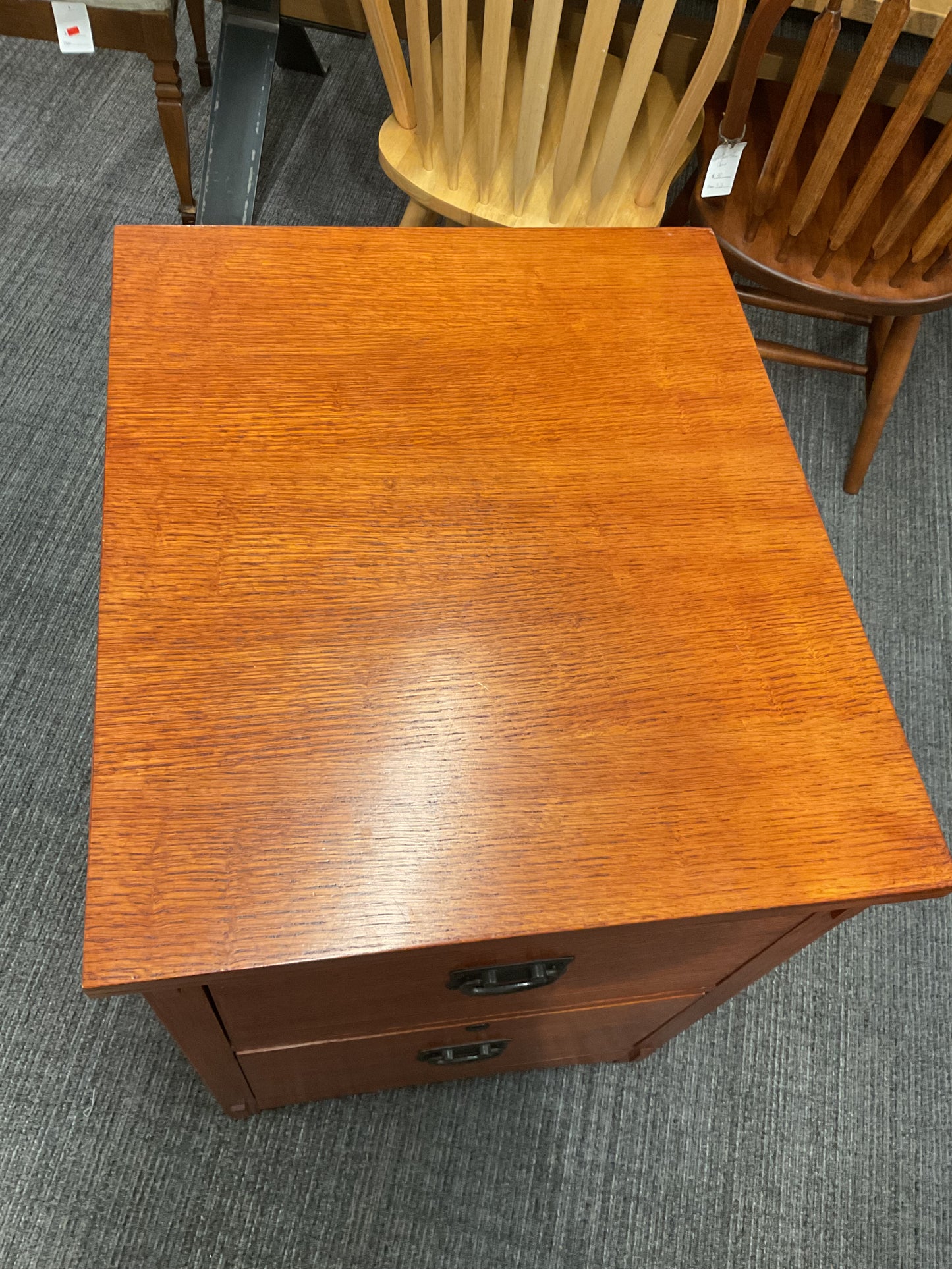 Wooden Two Drawer Filing Cabinet