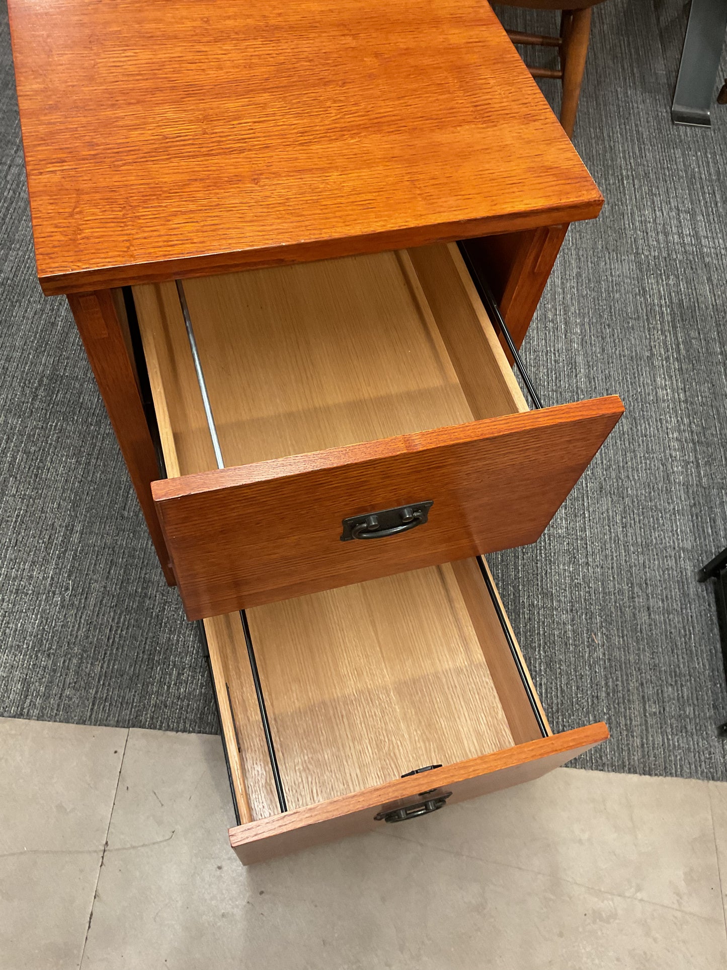 Wooden Two Drawer Filing Cabinet