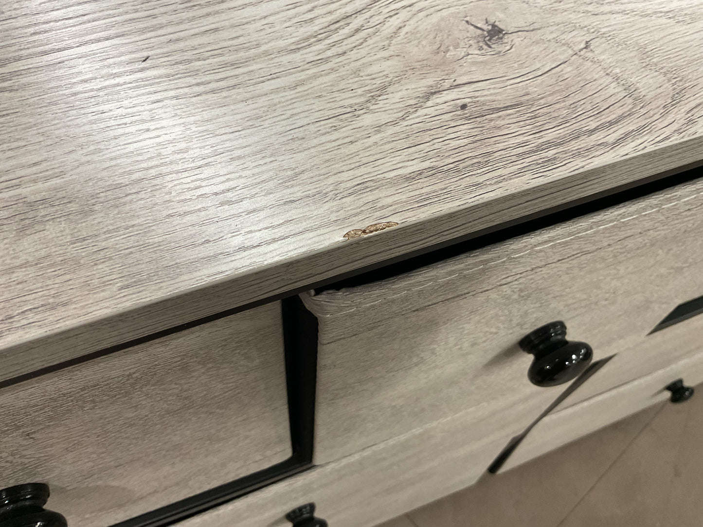 Fabric Drawer Veneer Dresser