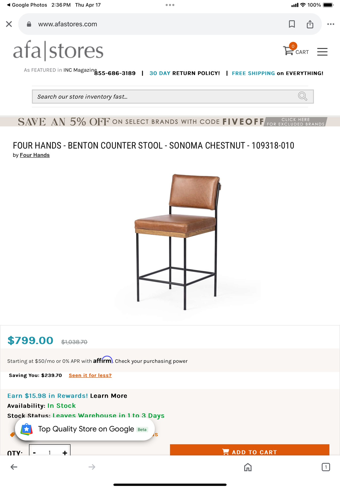 Benton Counter Stool