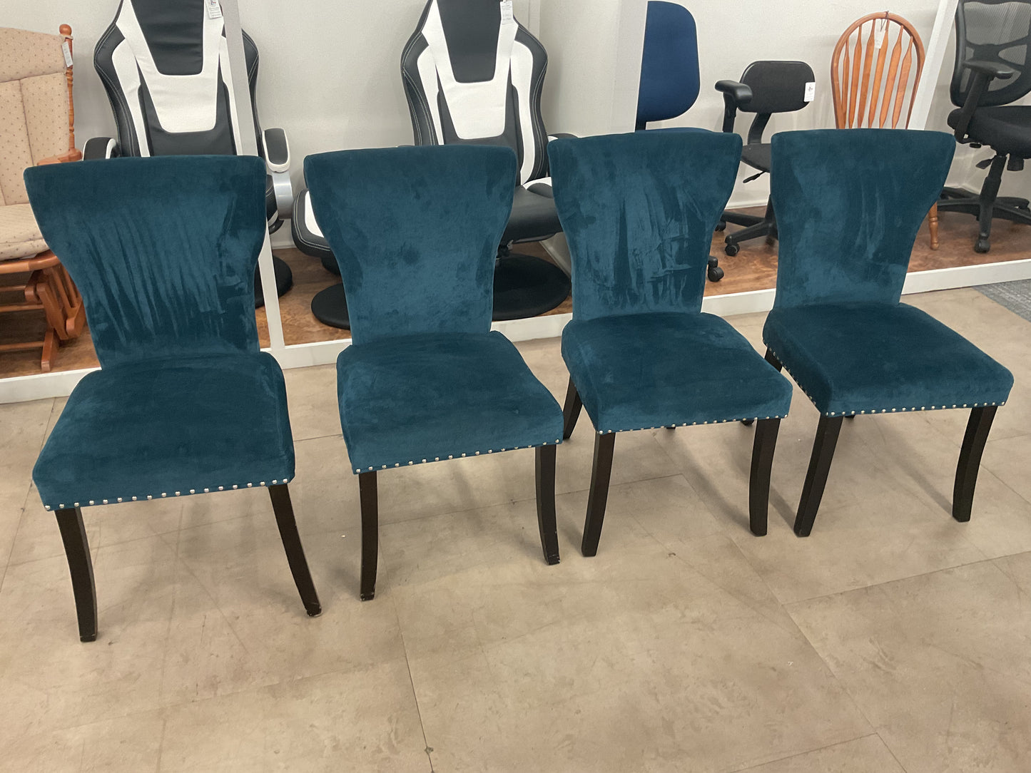 Button Tufted Upholstered Dining Chair Set of Four