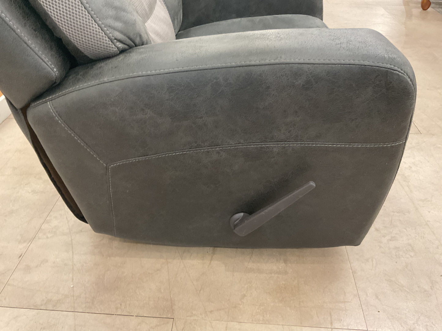 Faux Leather Recliner With Cup Holder