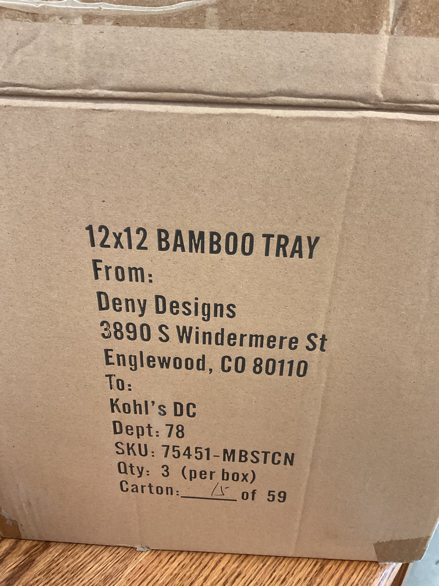 12x12 Bamboo Tray