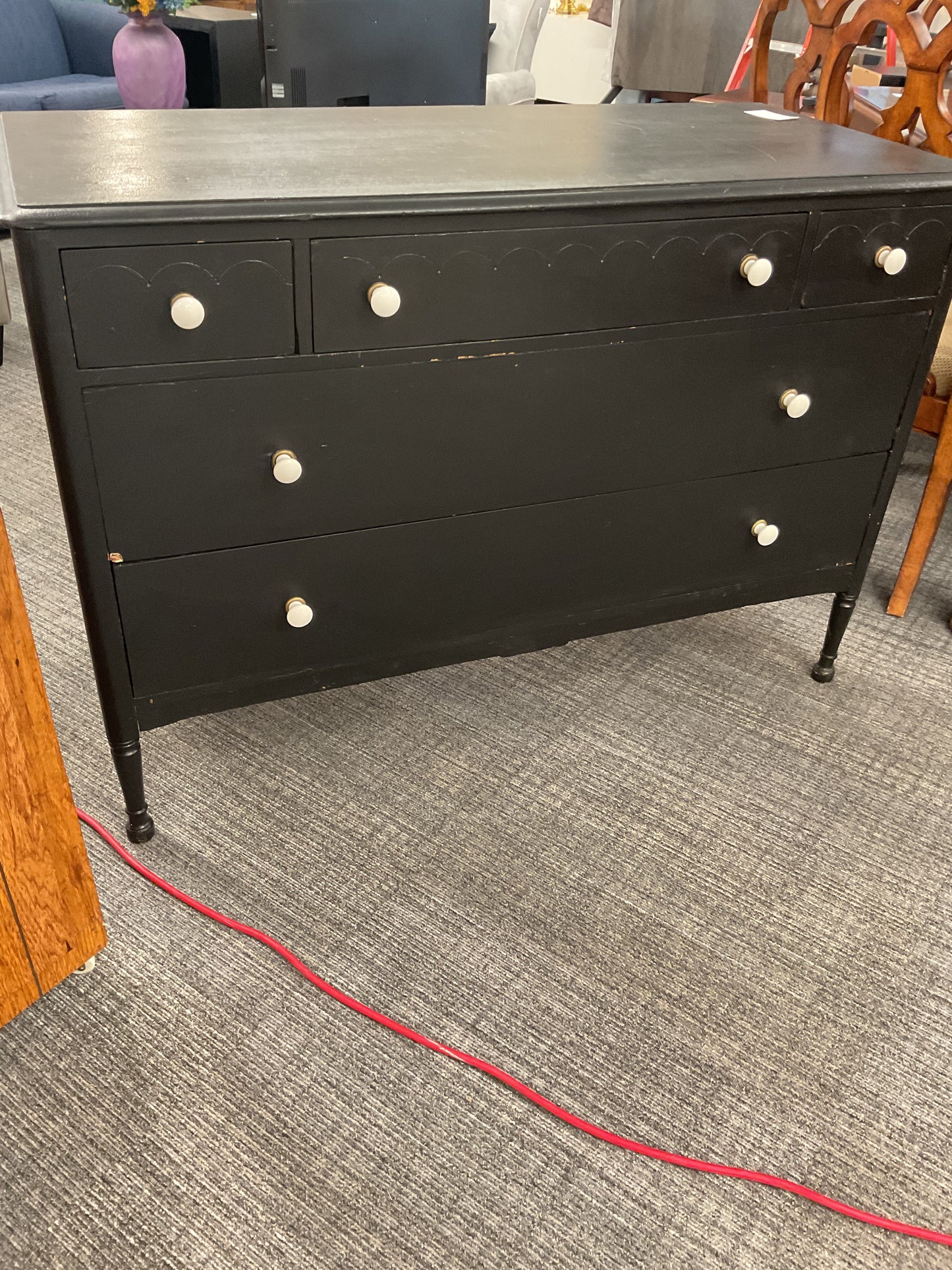 White Knob Dresser