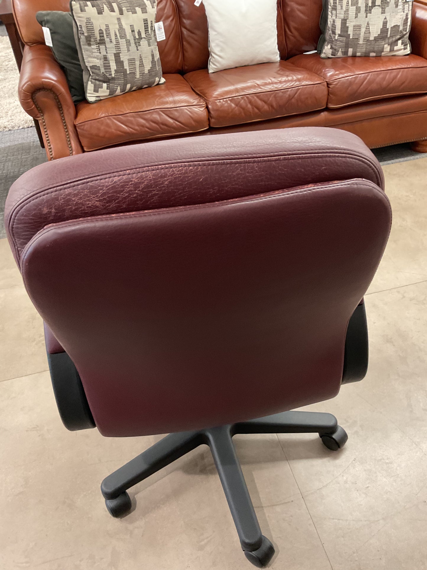 Distressed Maroon Office Chair