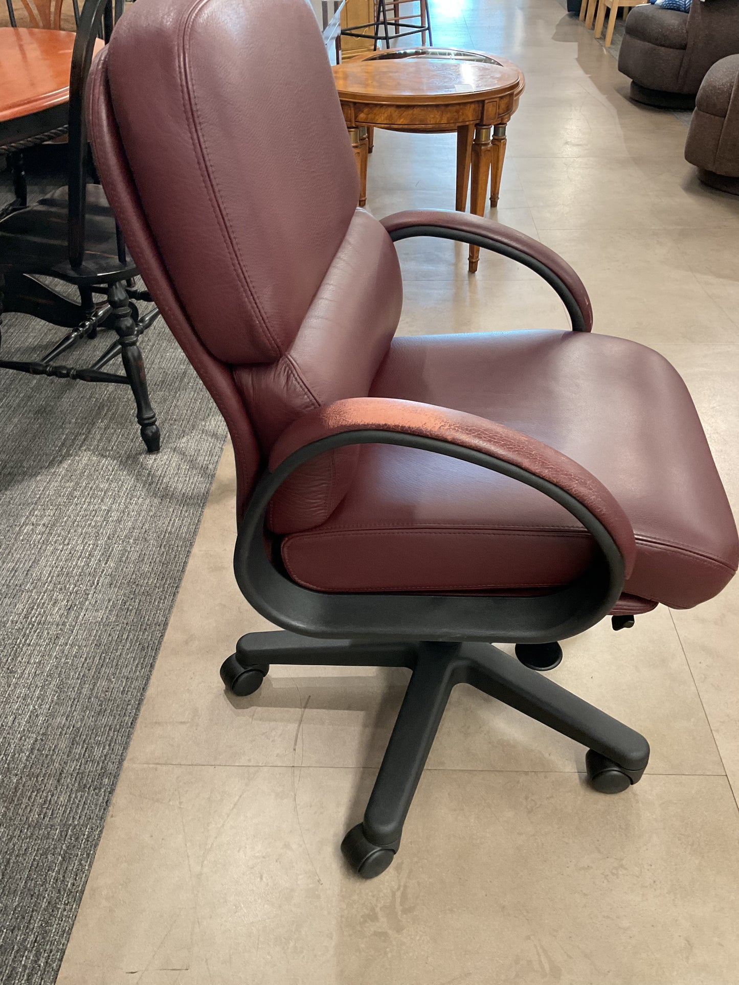 Distressed Maroon Office Chair
