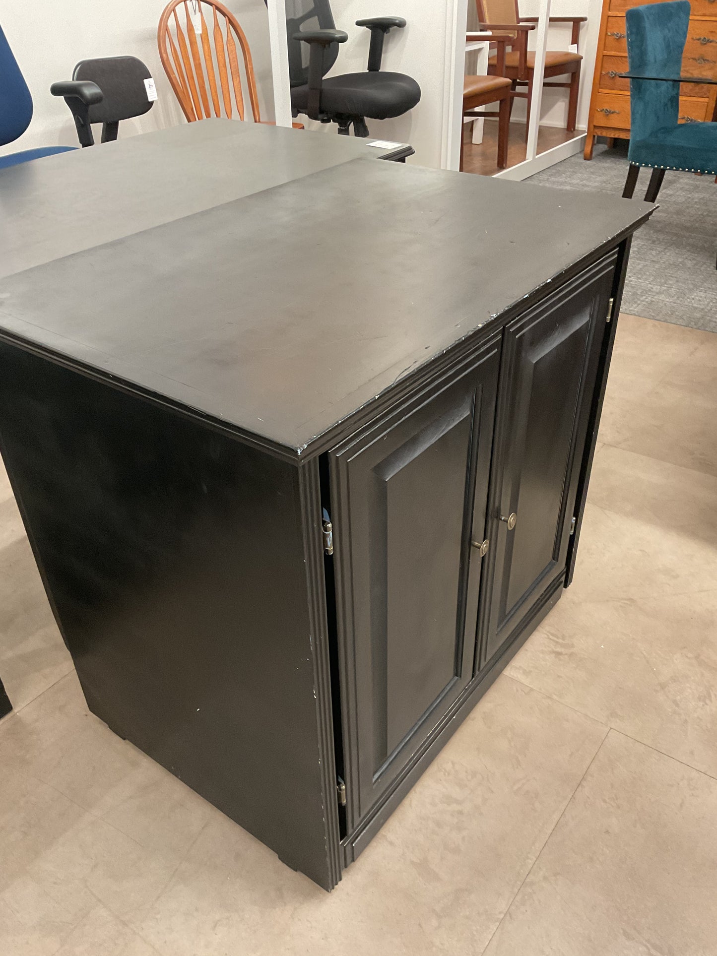 Black Painted Pine Cabinet
