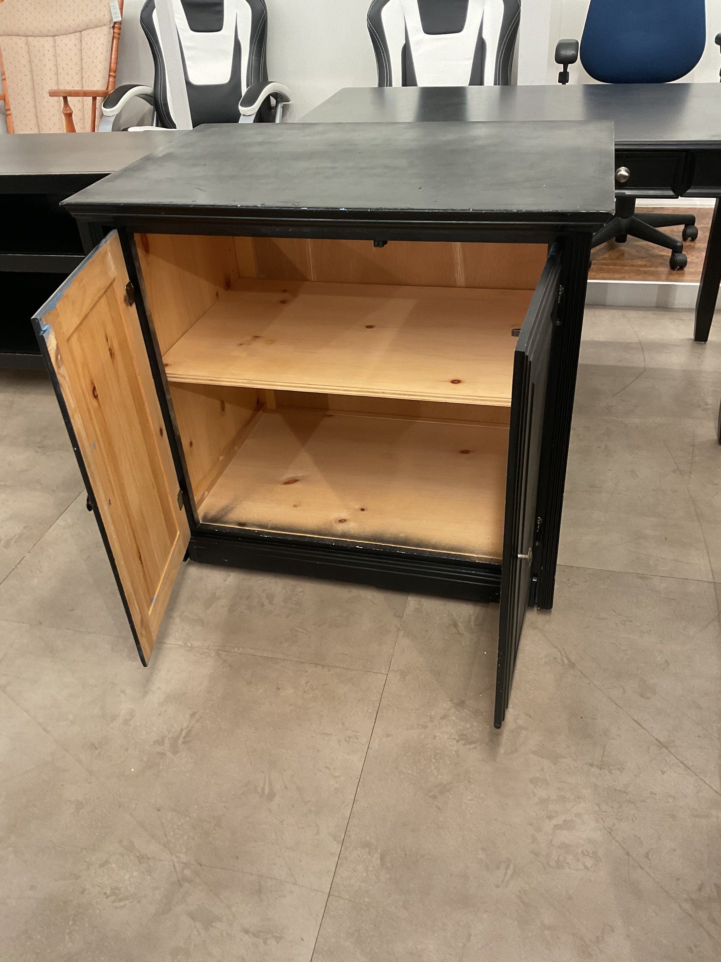 Black Painted Pine Cabinet
