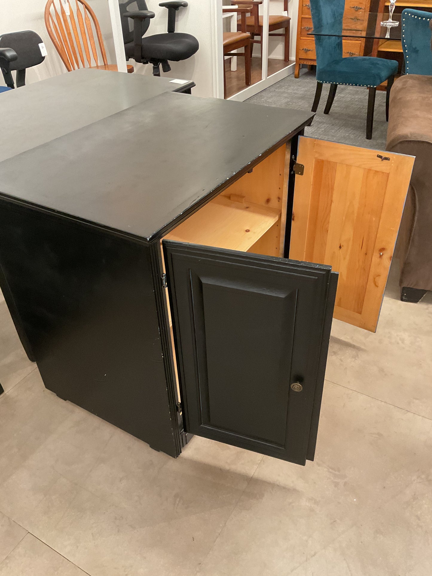 Black Painted Pine Cabinet