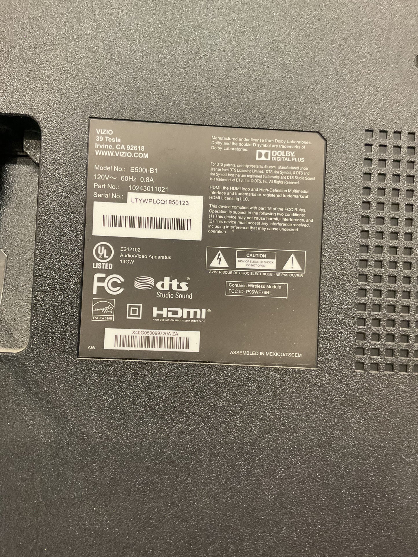 Vizio 50” TV
