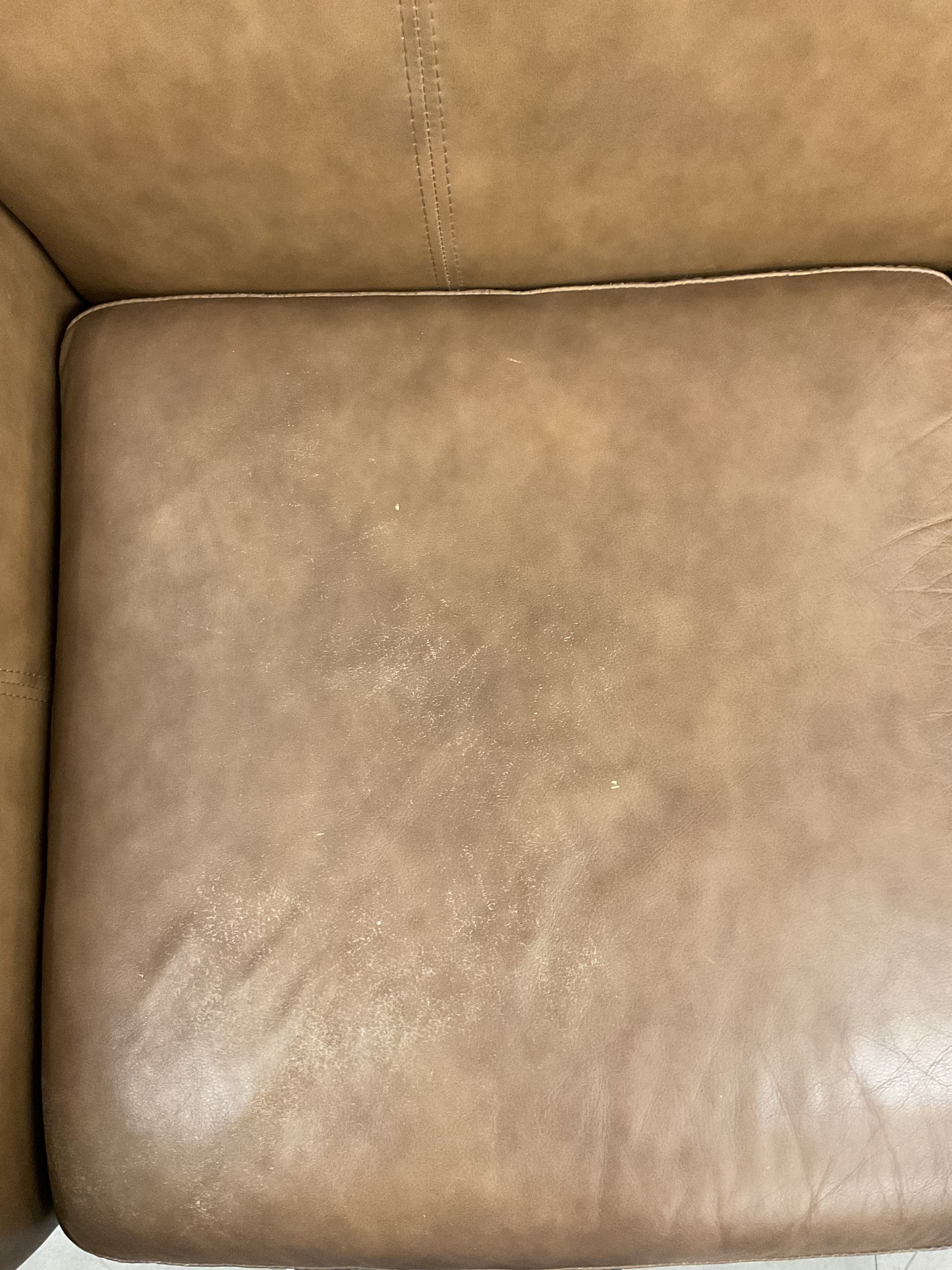Leather Loveseat On Ornate Wood Base