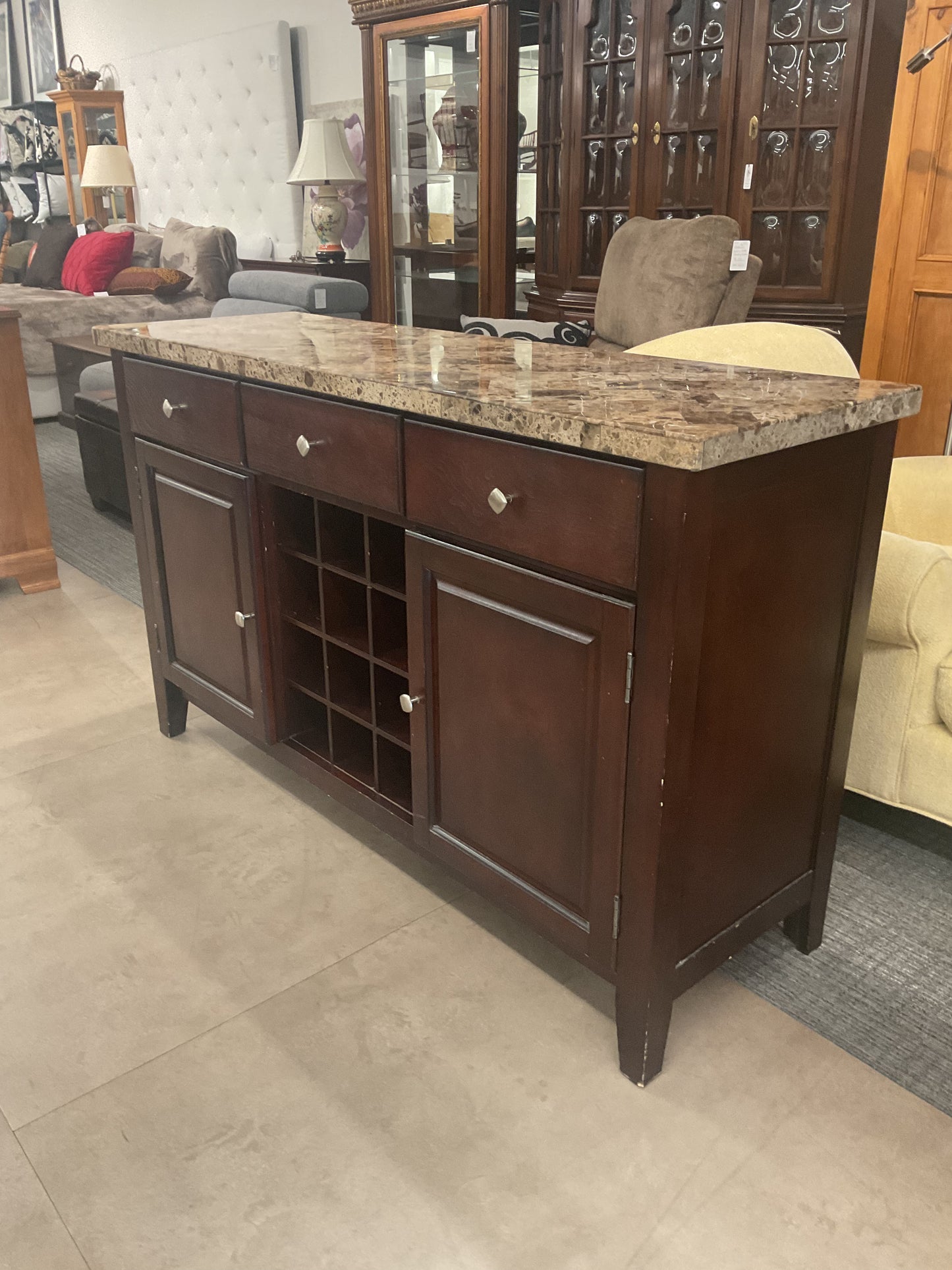 Marble Wine Rack Cabinet