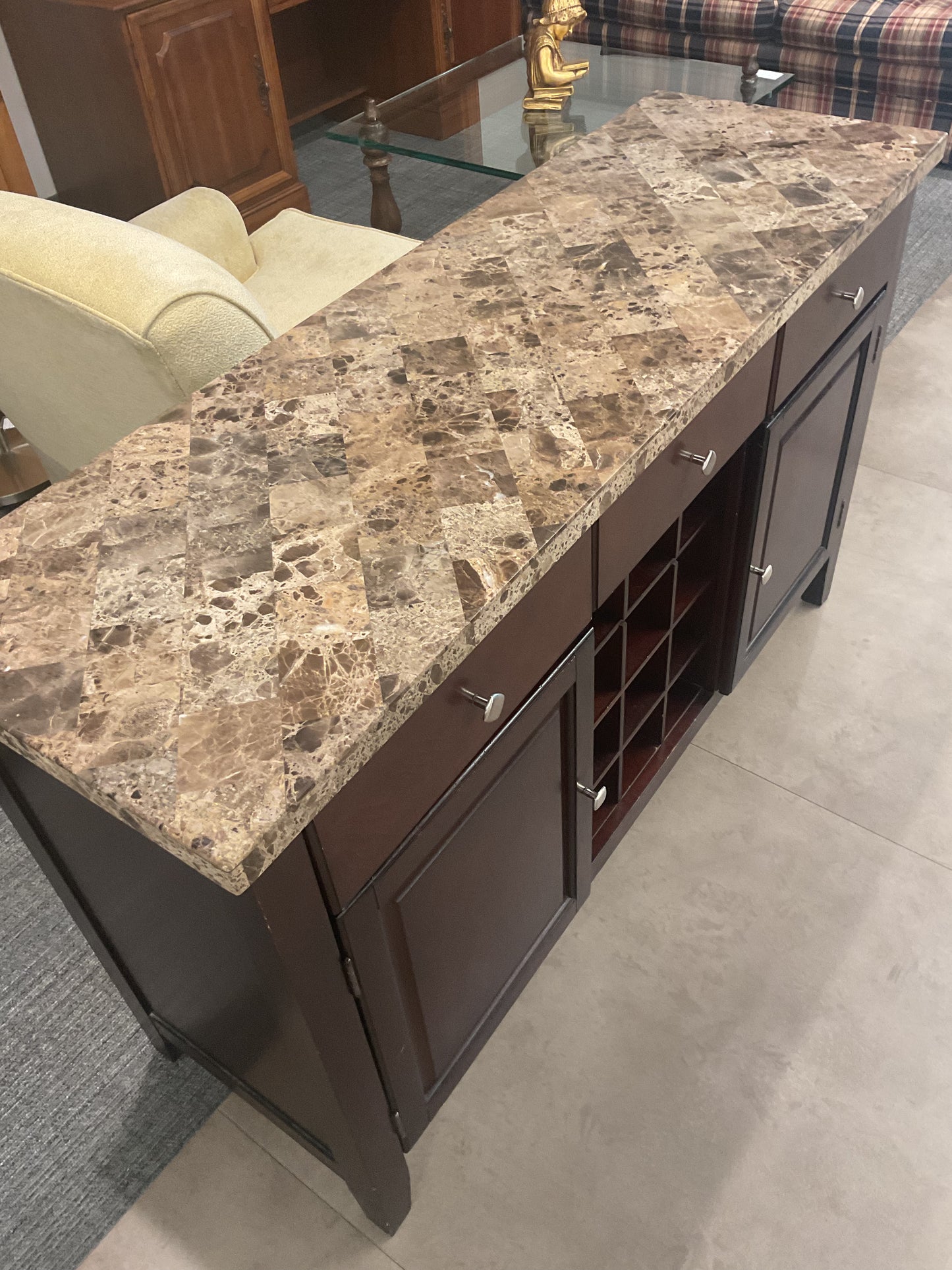 Marble Wine Rack Cabinet