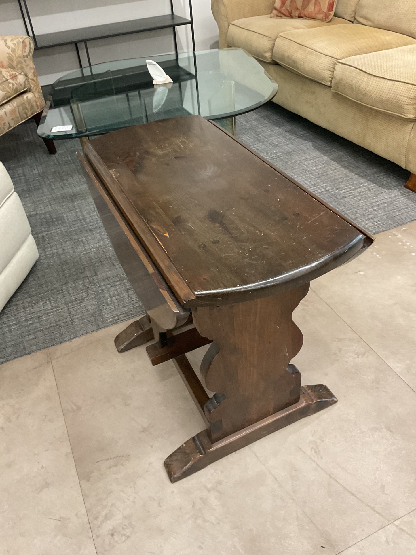 Dark Walnut Drop-Leaf Table