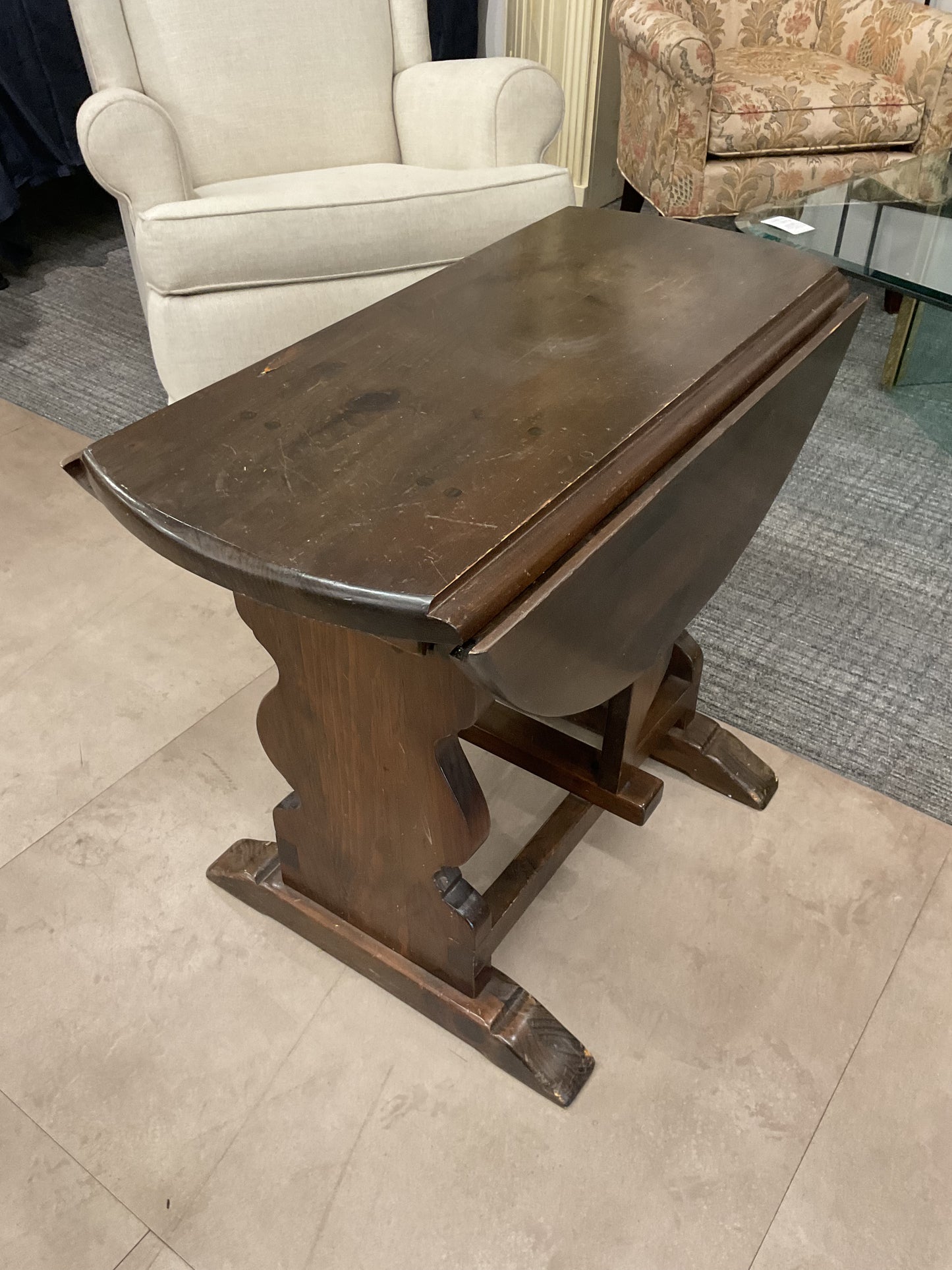 Dark Walnut Drop-Leaf Table