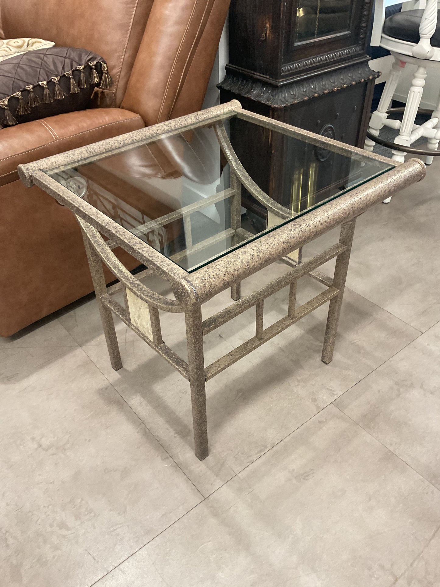 Hammered Metal End Table