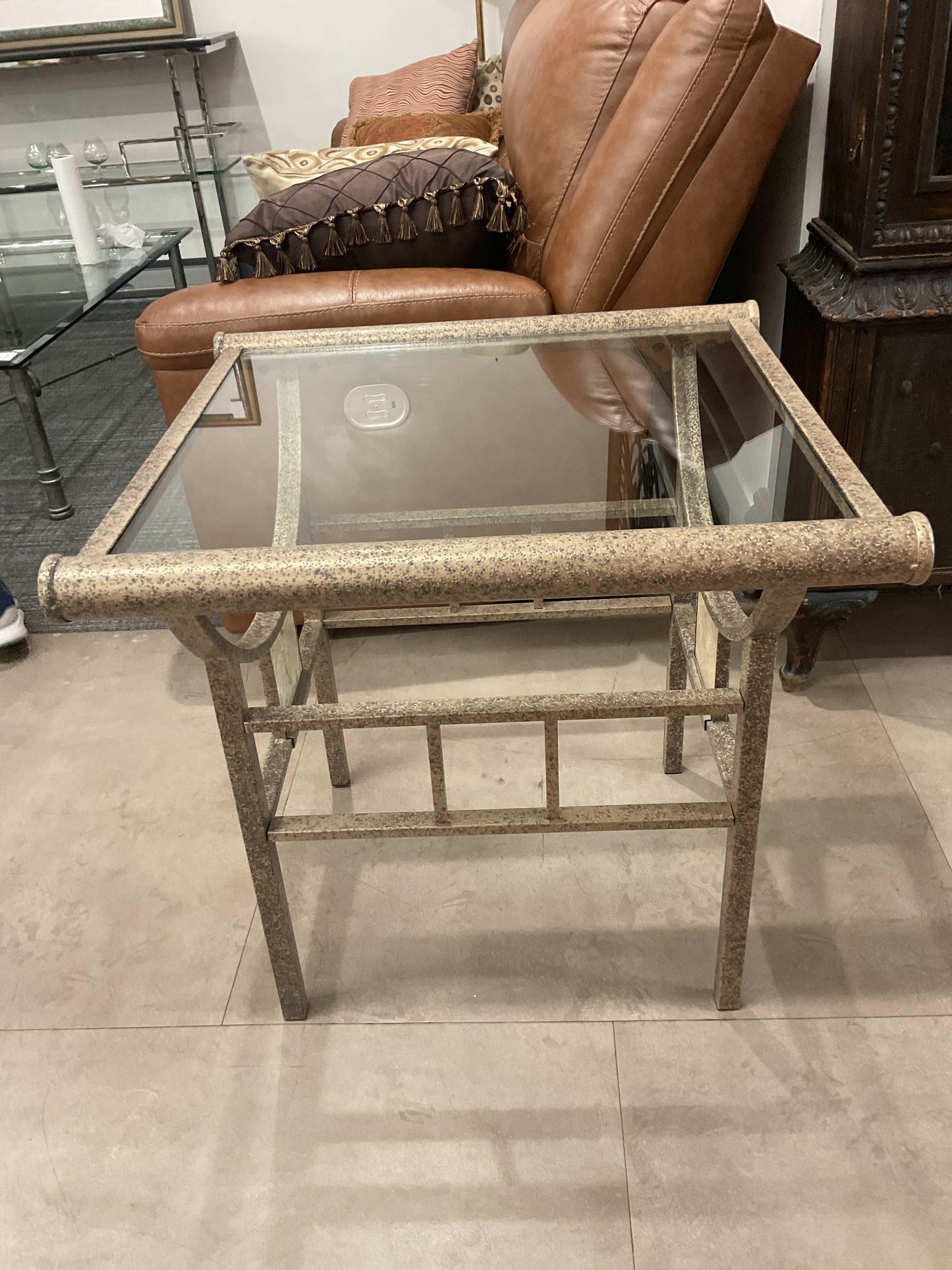 Hammered Metal End Table