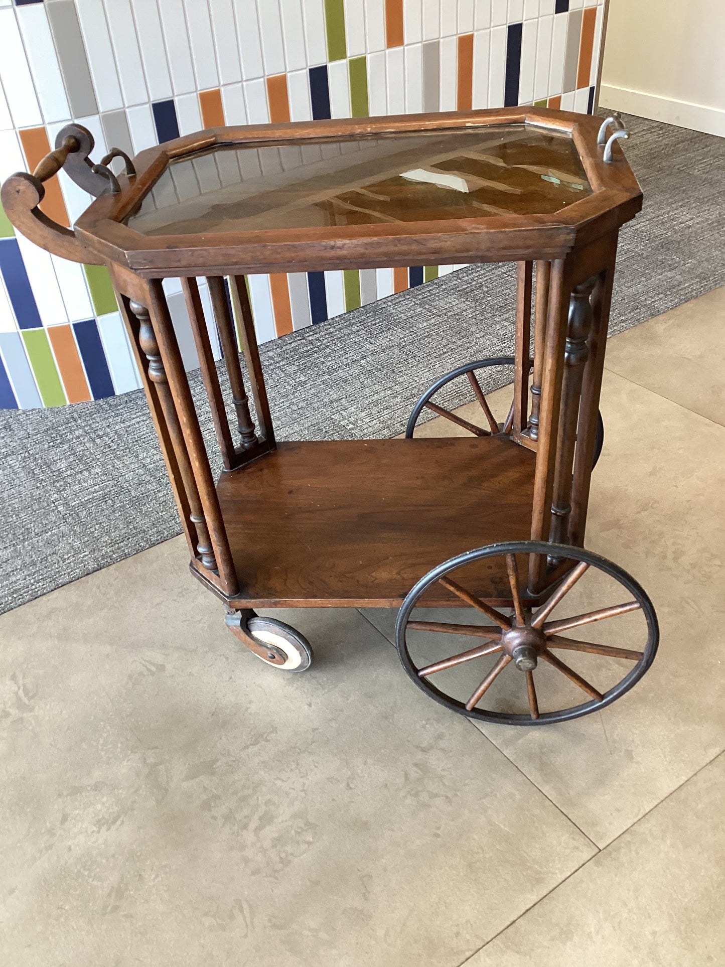 Antique Wooden Tea Cart