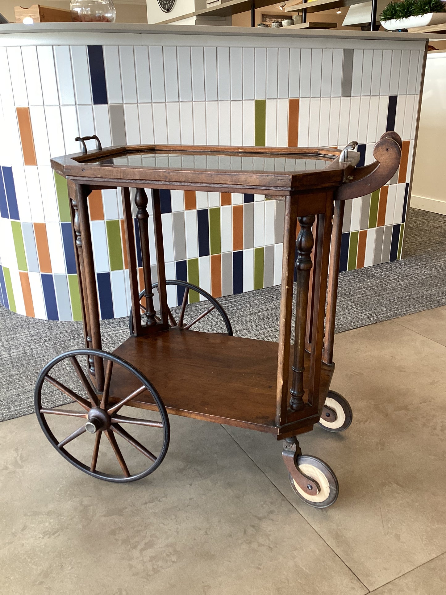 Antique Wooden Tea Cart