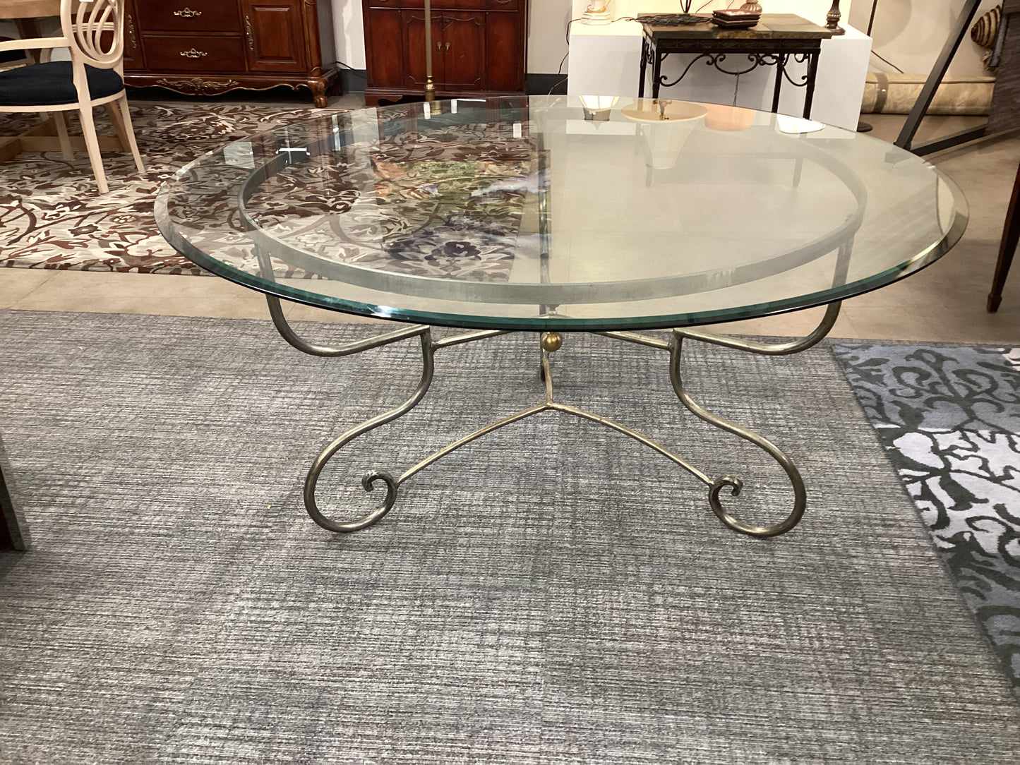 Pierre Deux Iron & Glass Table