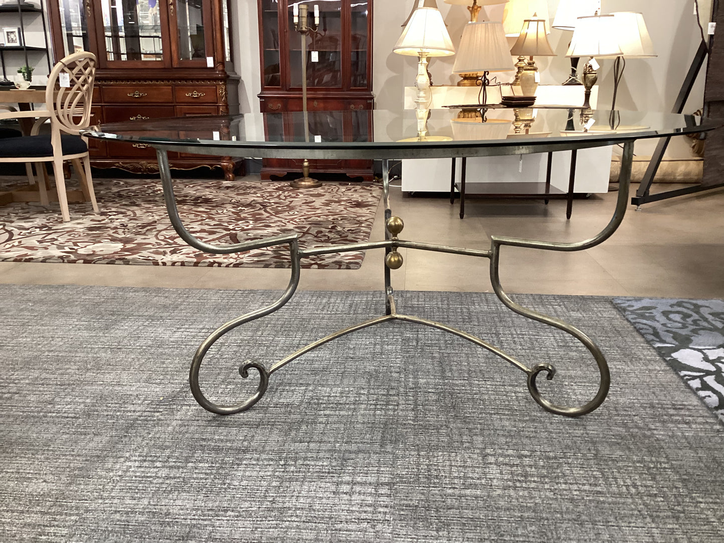 Pierre Deux Iron & Glass Table