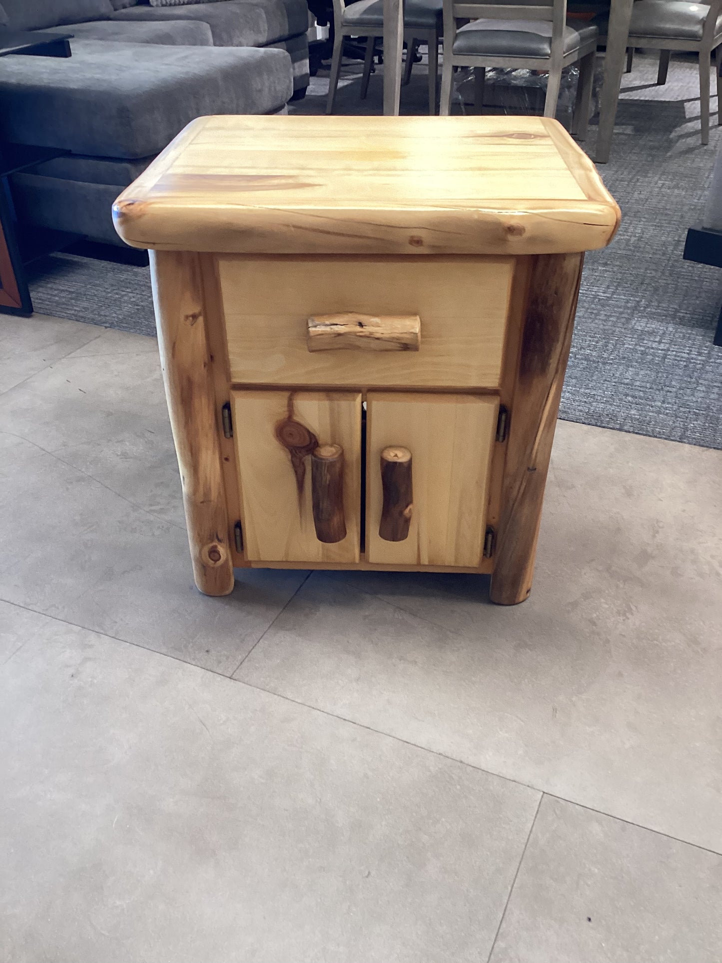 Rustic Log Cabin Night Stand