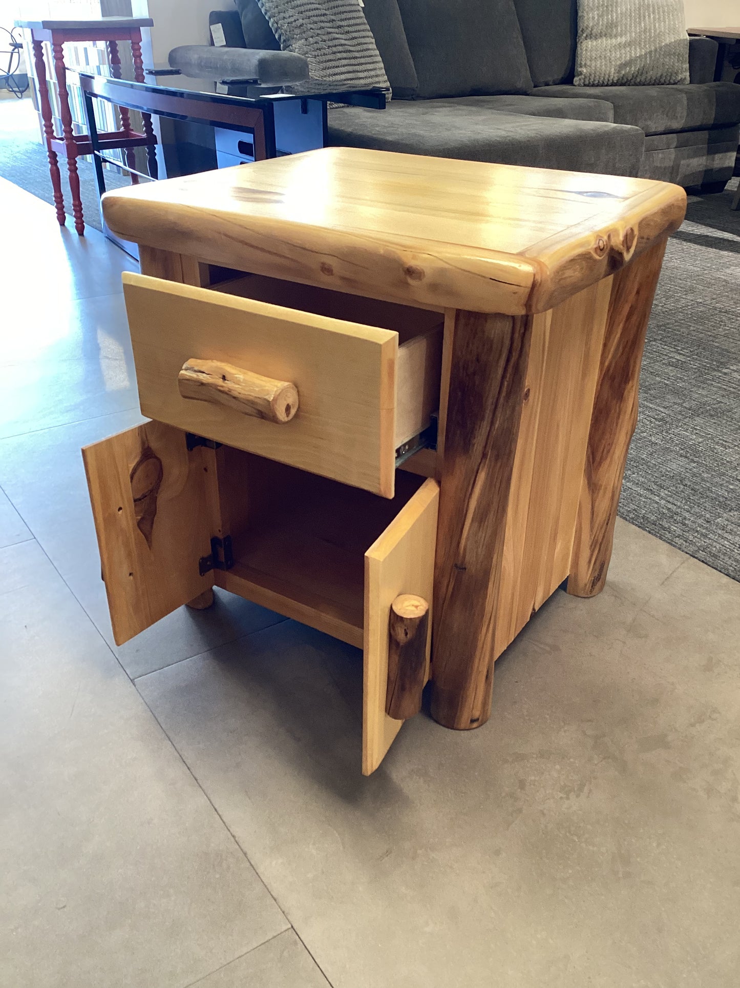 Rustic Log Cabin Night Stand