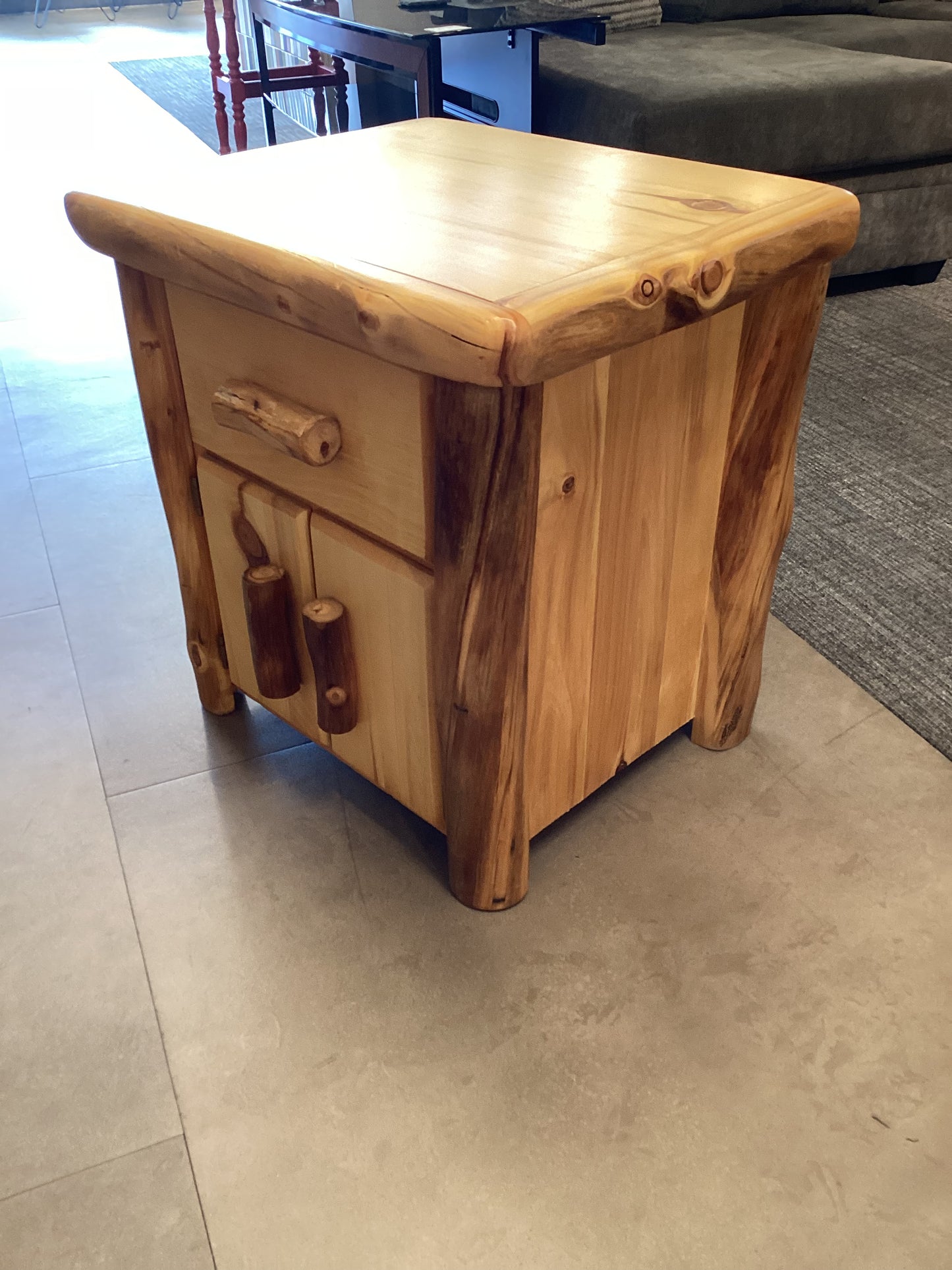 Rustic Log Cabin Night Stand