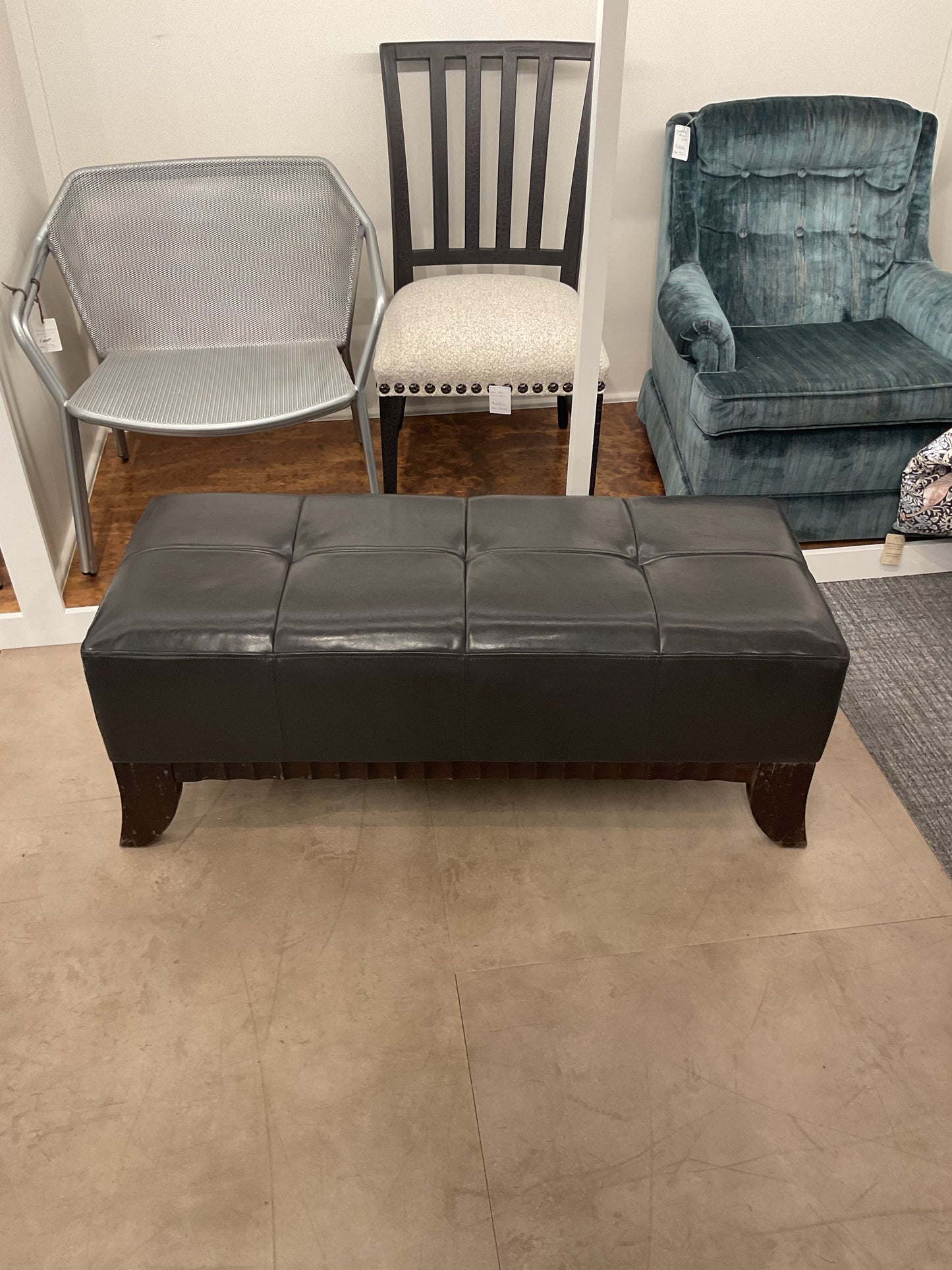 Rectangle Leather Ottoman