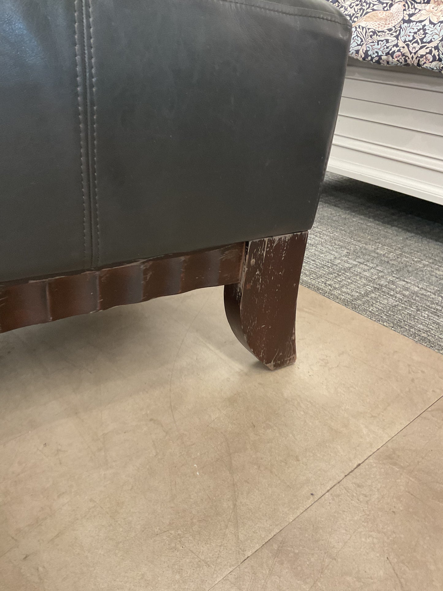 Rectangle Leather Ottoman