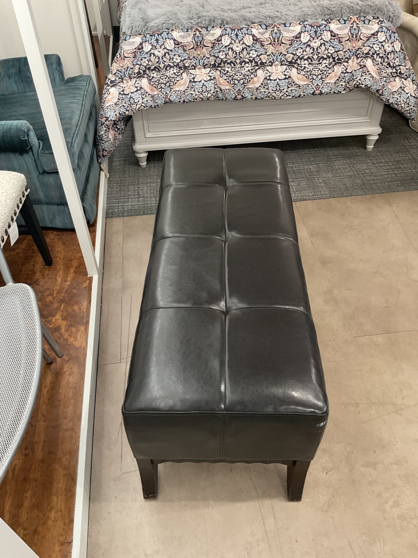 Rectangle Leather Ottoman