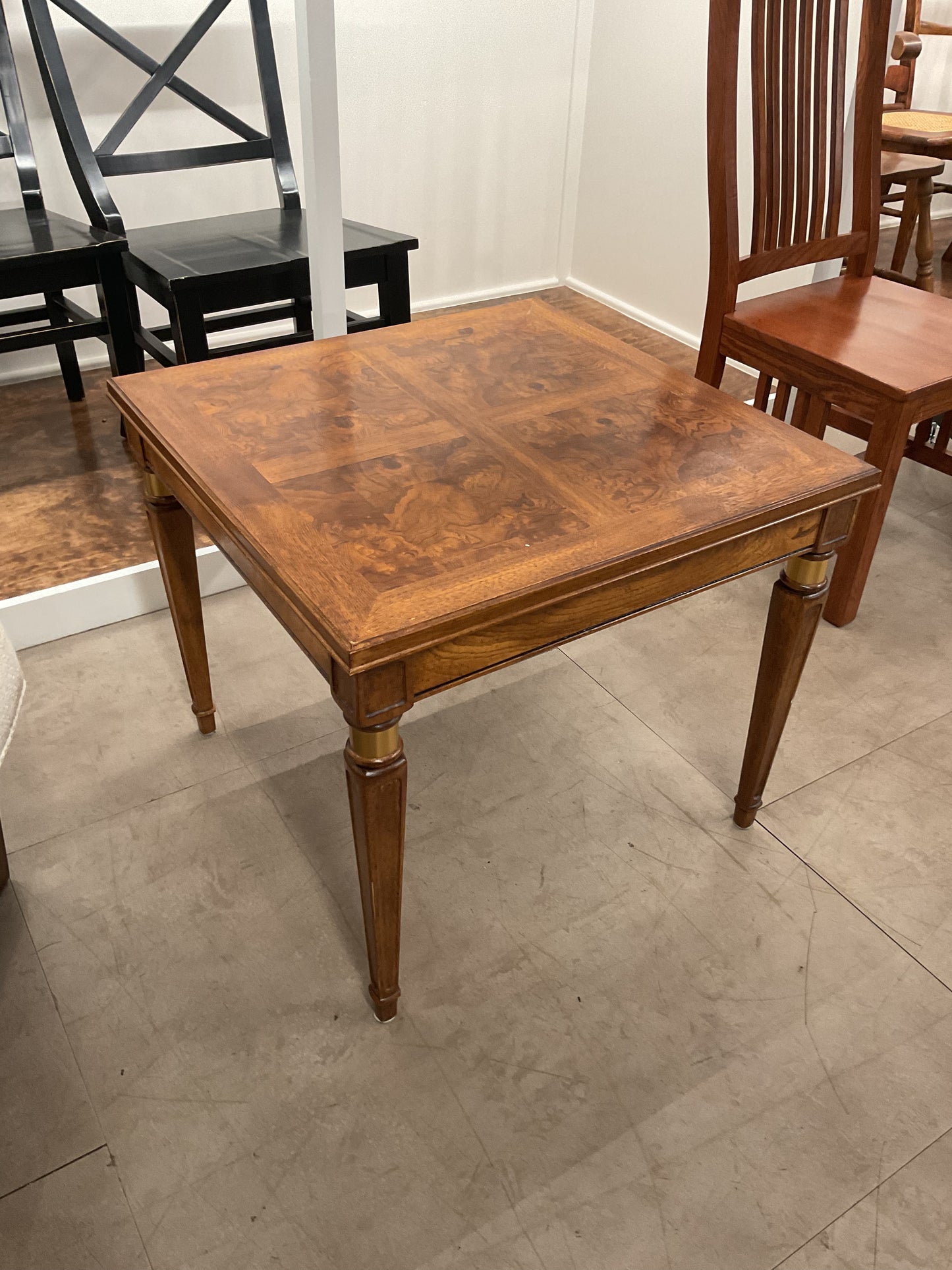 Gold+Wood End Table
