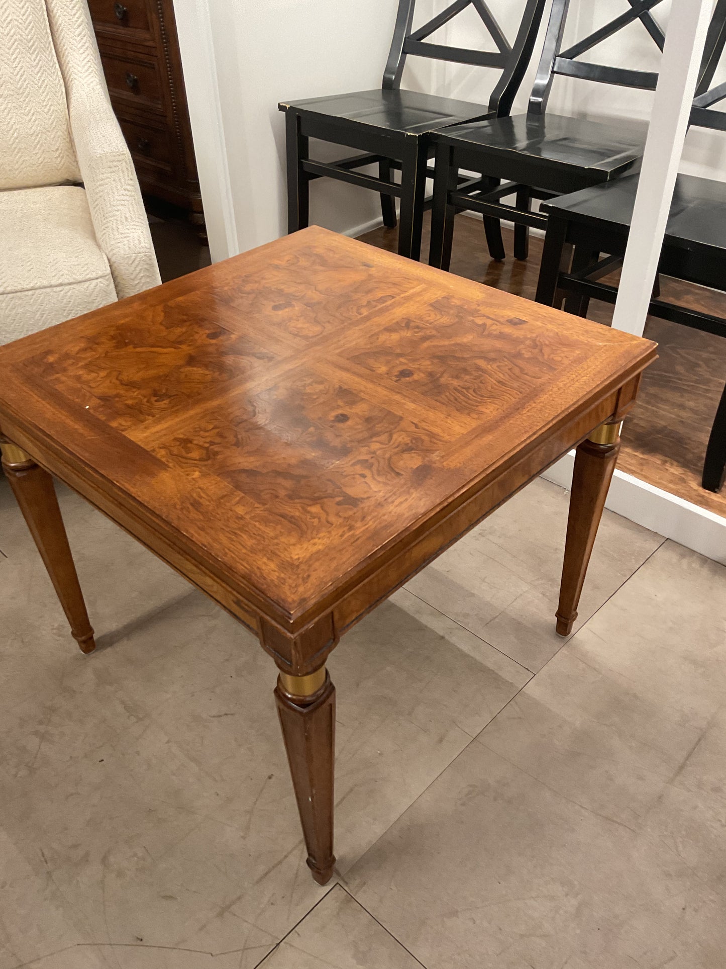 Gold+Wood End Table