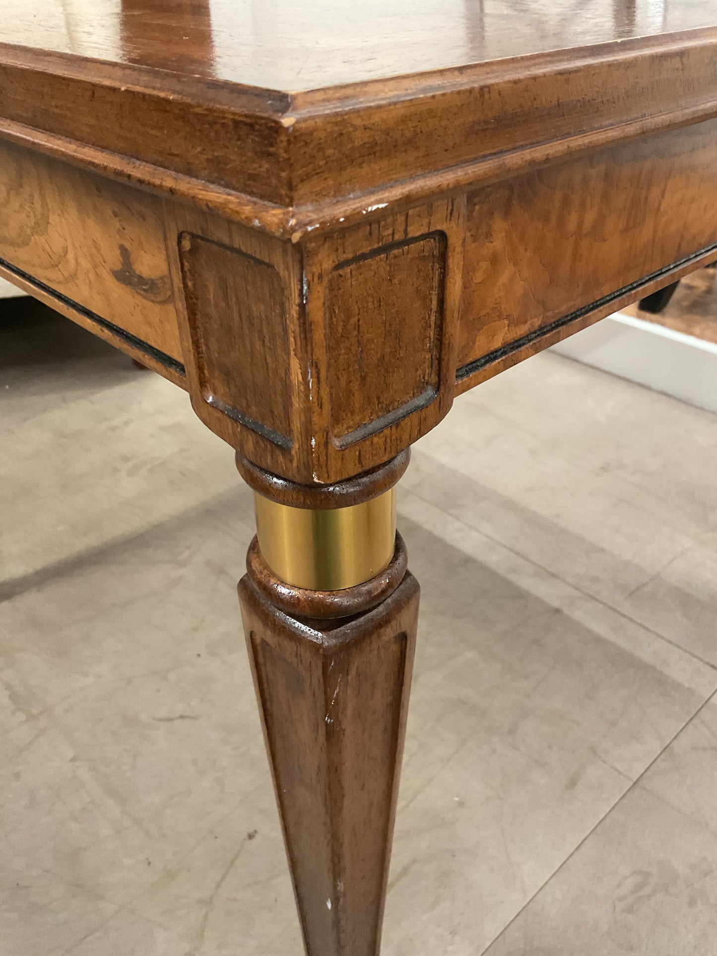 Gold+Wood End Table