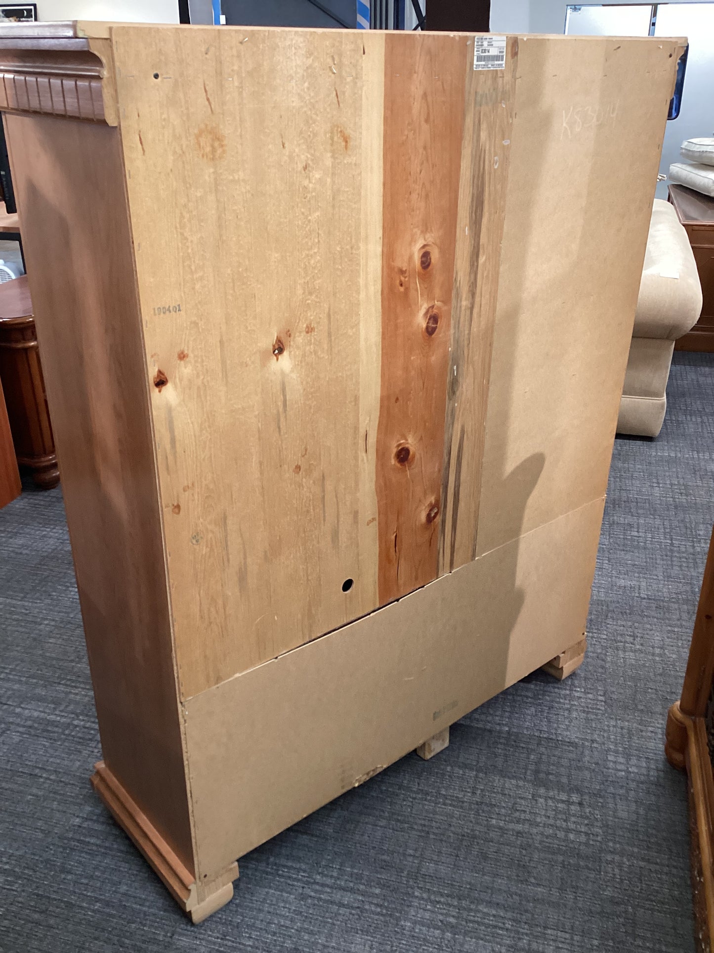 Large Armoire With Decorative Glass Handles