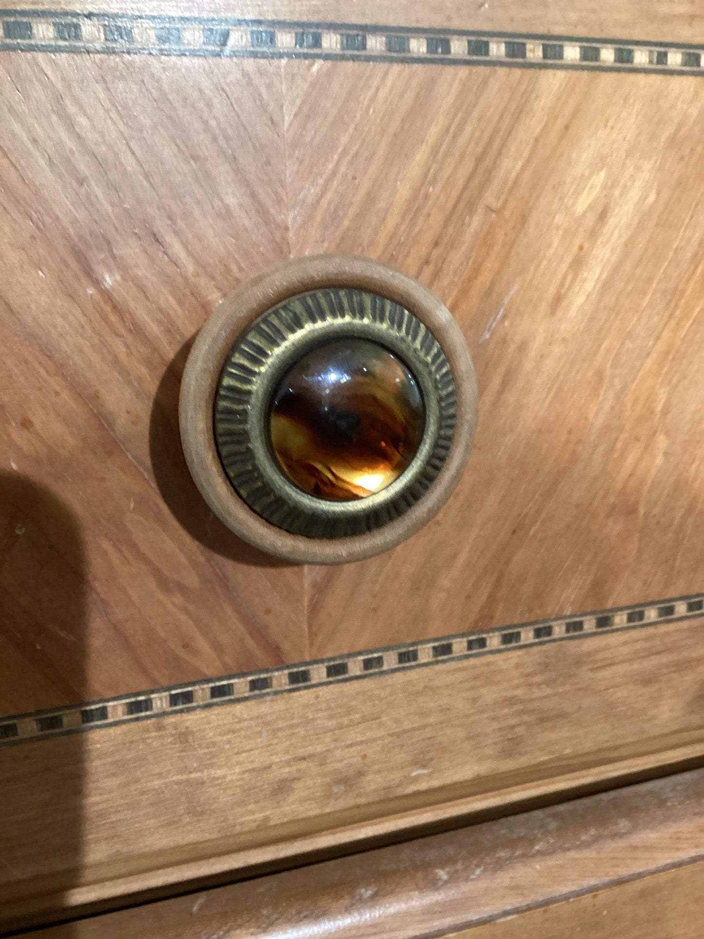 Large Armoire With Decorative Glass Handles