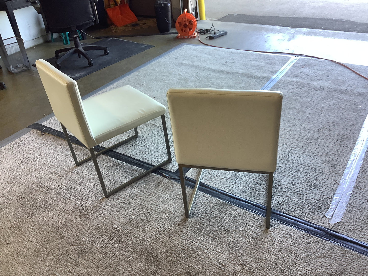 Pair of white side chairs (FB)