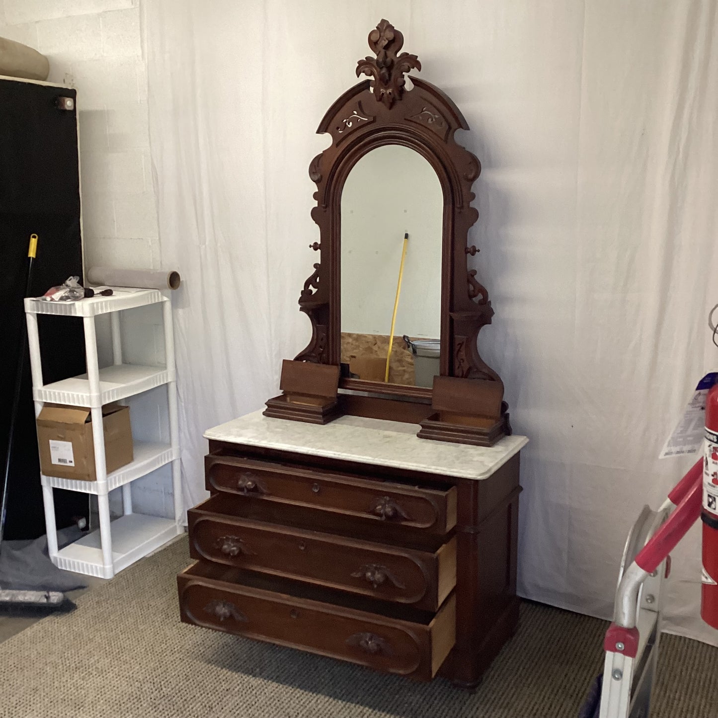 Victorian Marble Top Vanity Dresser