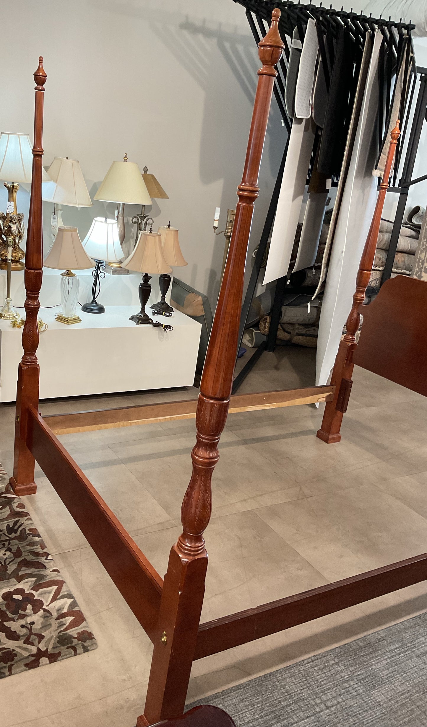 Chippendale Carved Wood Bed Frame “Queen” (B196)
