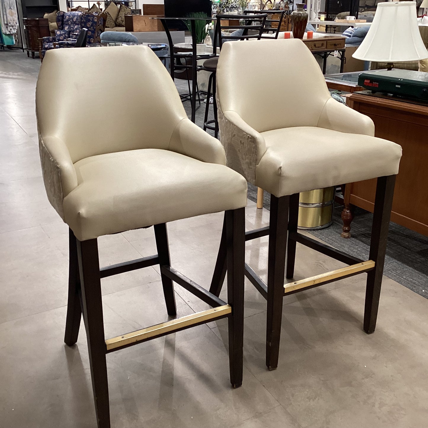 Pair Of White Barstools