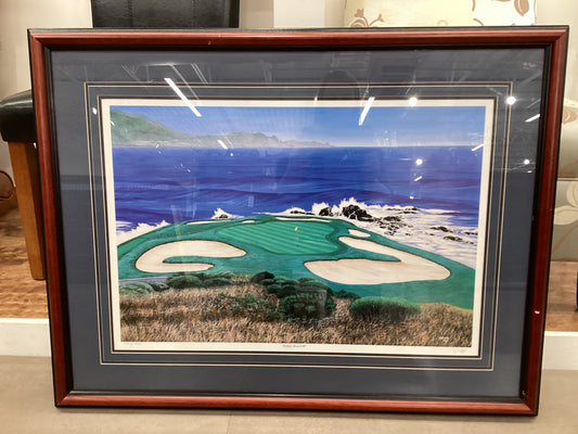 “Pebble Beach #7” Golf Lithograph