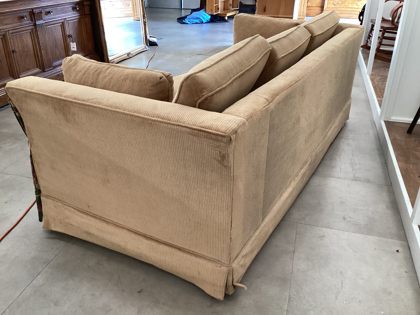 Khaki Corduroy Sleeper Sofa