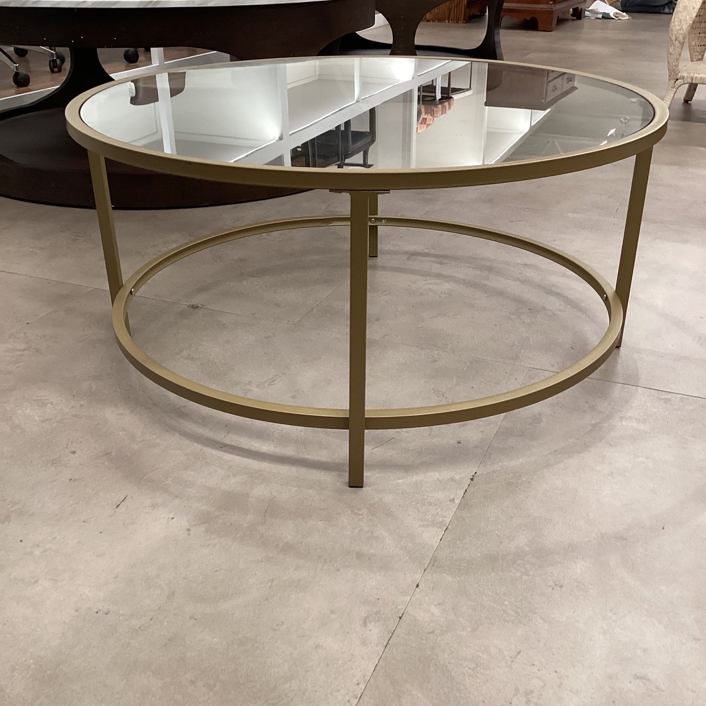 Round Brass Coffee Table
