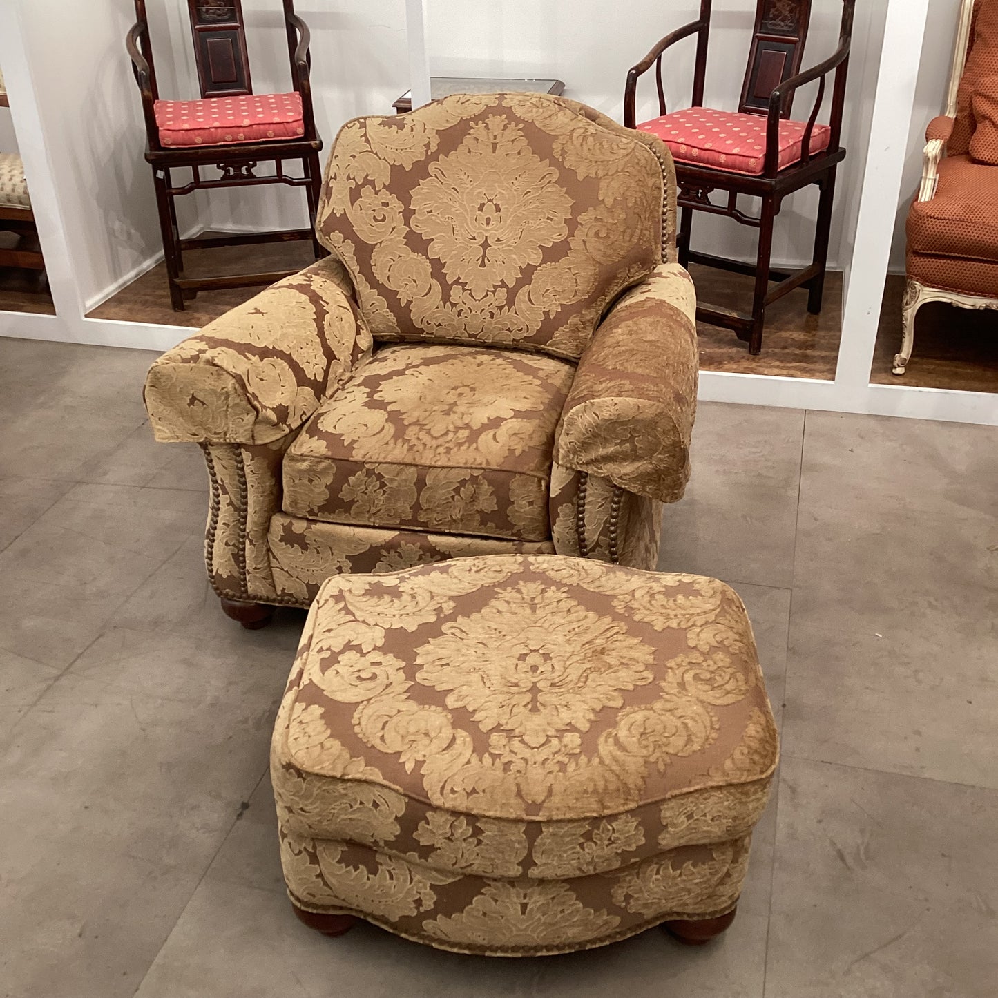 Ethan Allen Chair & Ottoman