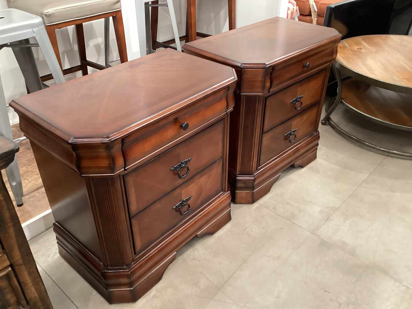 Burnished Cherry Nightstand Pair