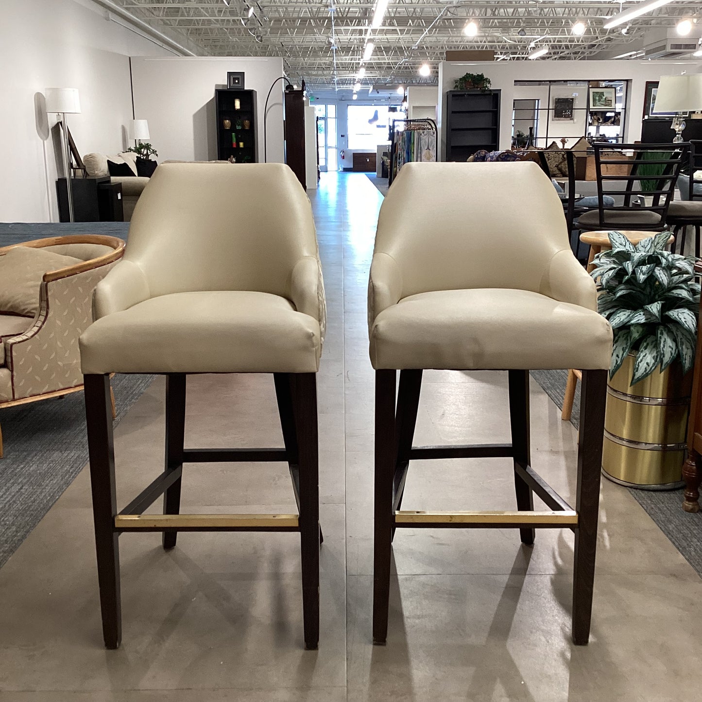 Pair Of White Barstools