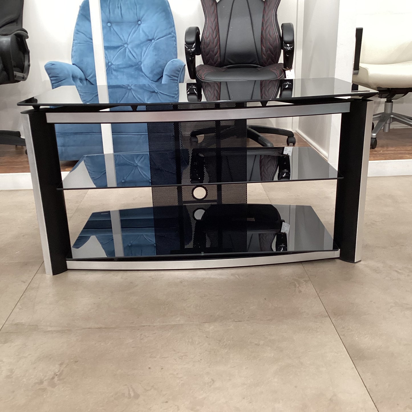 Black Glass TV Stand