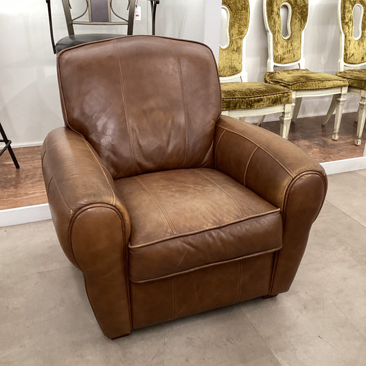 Roll Arm Faux Leather Chair