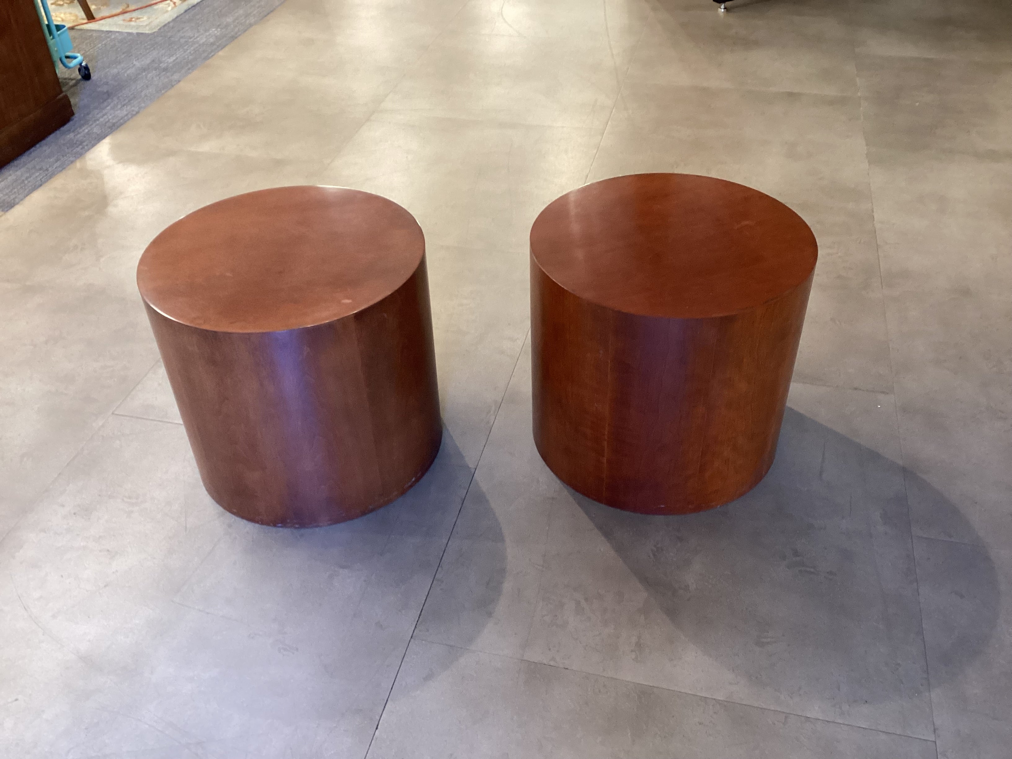 Pair of Kimball Drum End Tables – TOSA Furniture Boutique